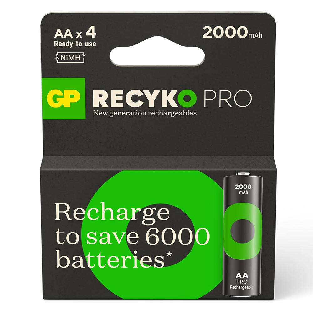 Şarjlı Ni-MH Pil 1.2V AA 2000mAh 4'lü GP ReCyko+ Pro GPRHC212B353