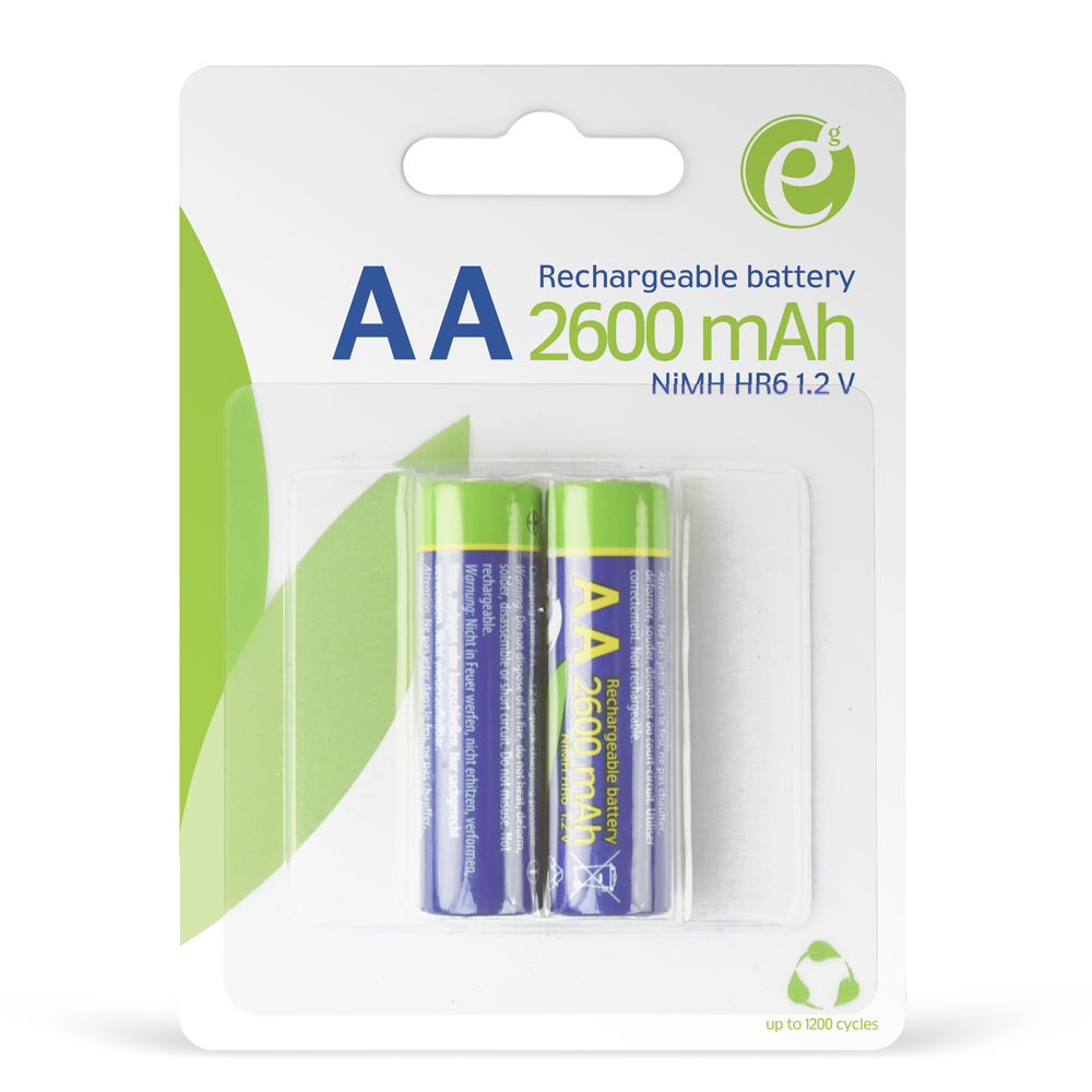 Şarjlı Ni-MH Pil 1.2V AA 2600mAh 2'li ENERGENIE EG-BA-AA26-01