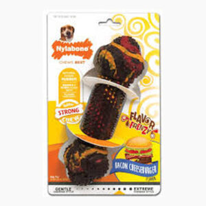 Nylabone Dayanıklı Çiğneme Lezzet Patırtısı, Domuz Pastası Cheeseburger Dev