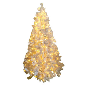 Ön Işıklı Beyaz Takılabilir LED Sıcak Beyaz 240cm TBLW8016-540L-8F Beyaz Noel Ağacı