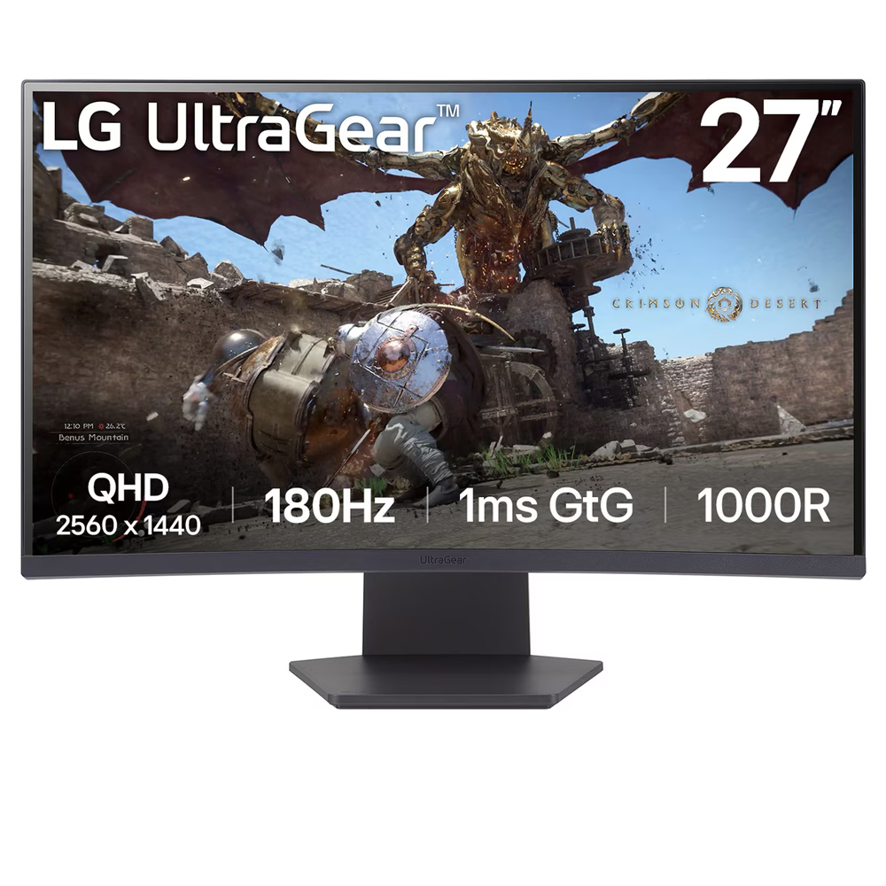 27" LG Curved UltraGear 27GS60QC-B 2.5K QHD VA LED PC Monitör Siyah