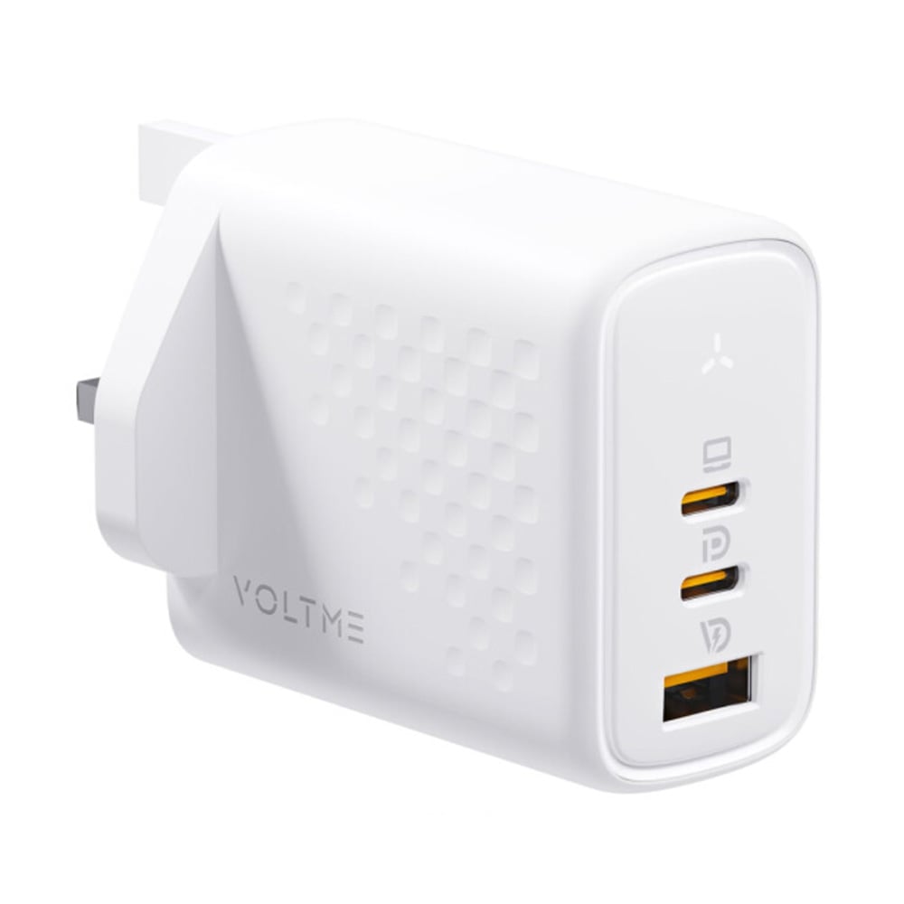 VOLTME Revo V2042V1 UK Beyaz 67W (PD) GaN 3'lü USB-A/2x USB-C Duvar Şarj Cihazı