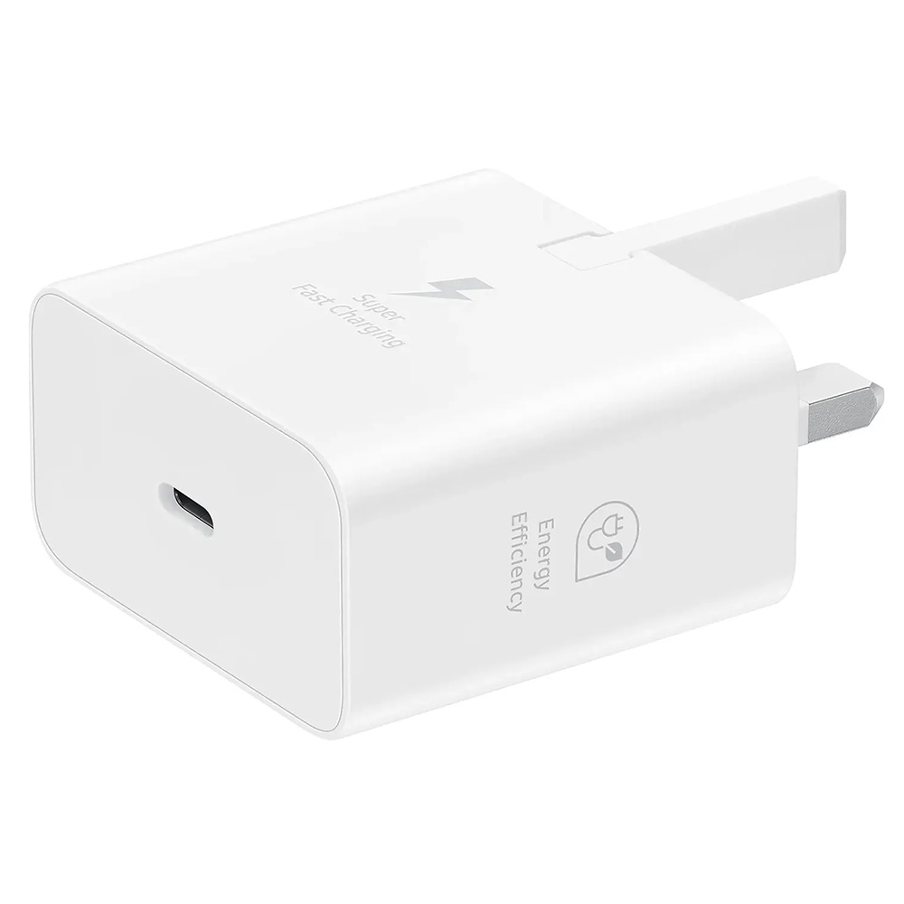 SAMSUNG EP-T2510NWEGGB (UK) Beyaz USB-C Hızlı GaN 25W (PD) Duvar Şarj Cihazı
