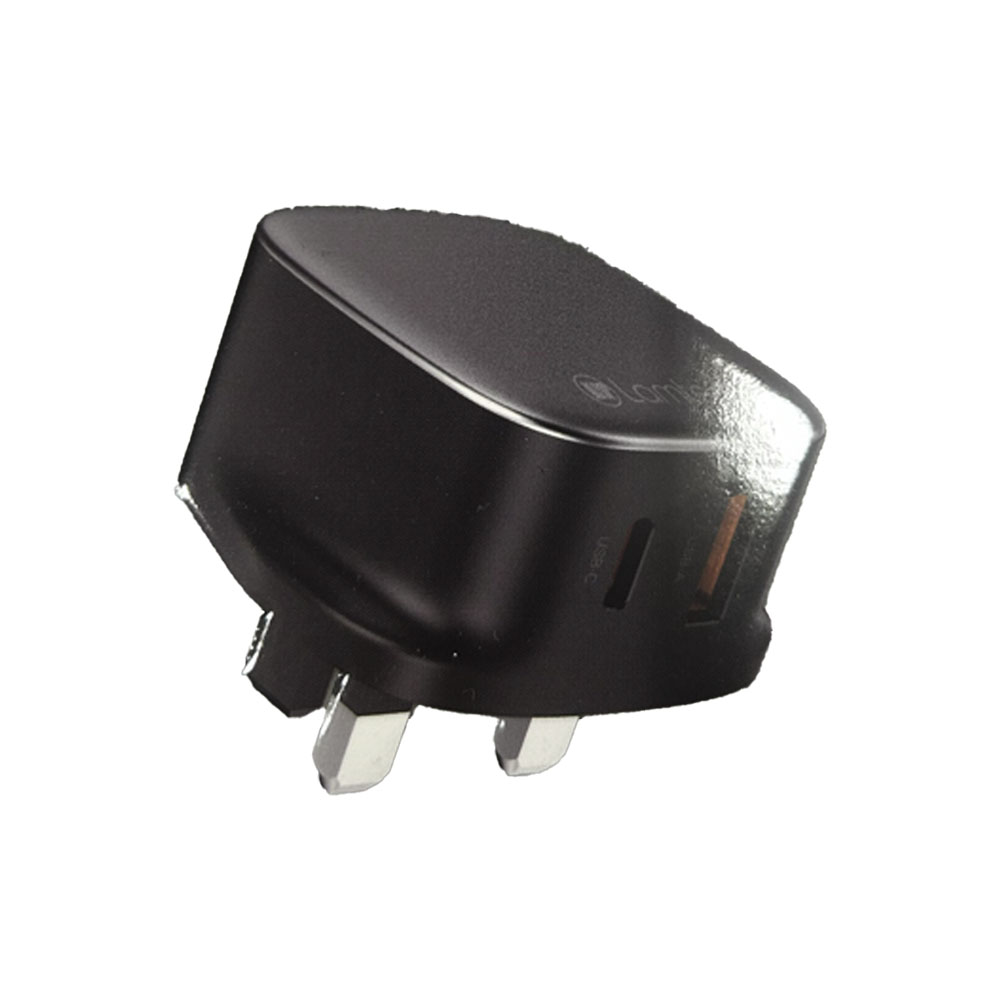 LAMTECH LAM980589 UK Siyah 20W (PD) USB-A/USB-C Çift Yönlü Duvar Şarj Cihazı