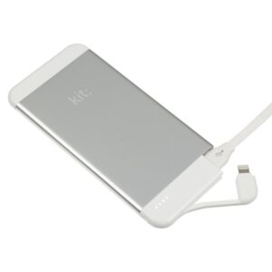 Power Bank 4100mAh KIT dahili Lightning kablolu PWRIP6SL gümüş