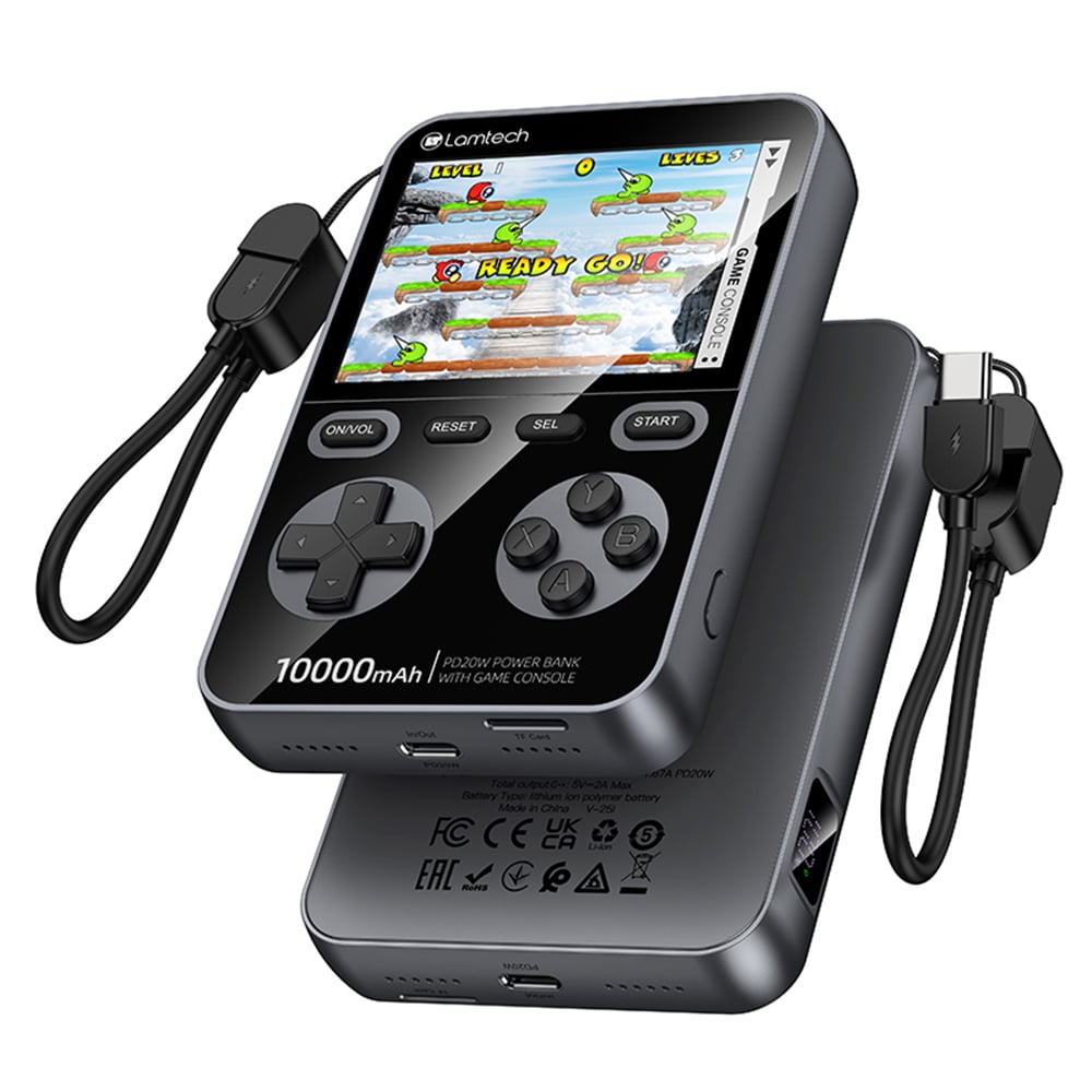 Retro Konsol LAMTECH 1500 Oyun ve Powerbank LAM980855 Siyah