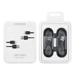 SAMSUNG EP-DG930MBEGWW 2 adet Siyah USB-A Erkek/USB-C Erkek 2.0 Kablo 1.5m