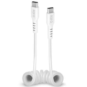 SBS Spiral TECABLETYPCCS1W Beyaz 1m USB-C Erkek/USB-C Erkek 3.0 Kablo
