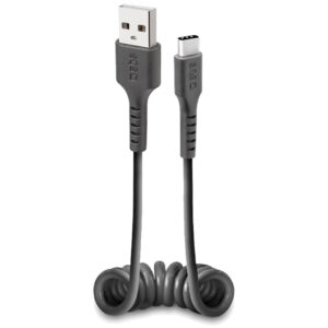 SBS Spiral TECABLETYPCSK Siyah USB-A Erkek/USB-C Erkek 2.0 Kablo 0.5m