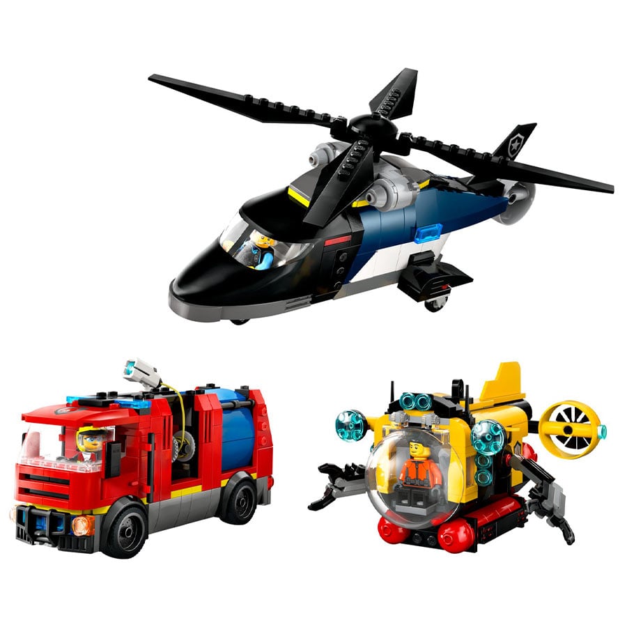 LEGO City Oyuncak: Helikopter, İtfaiye Aracı & Denizaltı Remix 60462