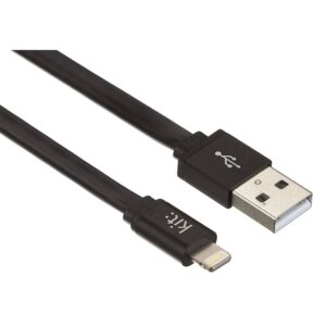 USB-A Erkek/Lightning Erkek Kablo 1M KIT IP5USBALUBK Siyah