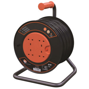 Uzatma Kablosu (Makaralı) 4lı 25m SAS 150-12-004 siyah/turuncu