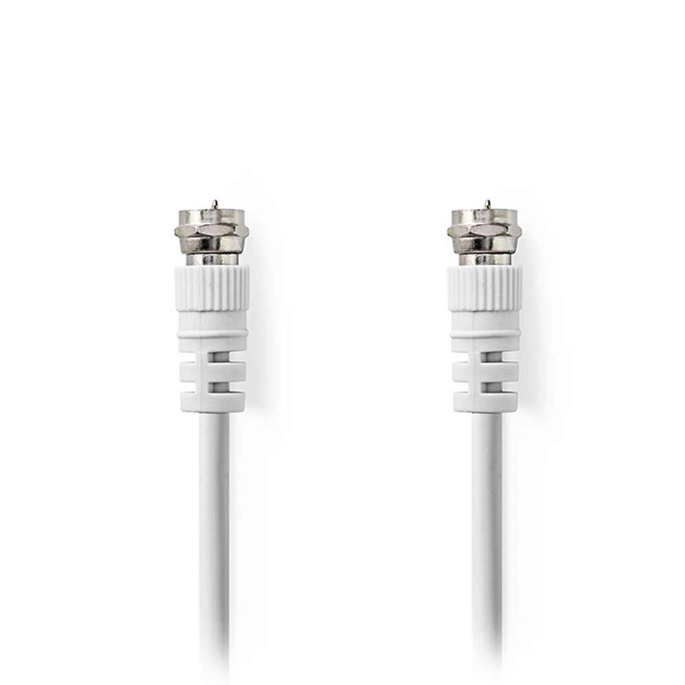 NEDIS CSGL41000WT20 Beyaz 2m Tip F Erkek/Erkek Anten Kablosu