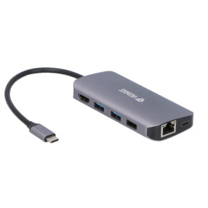 YENKEE 8 in 1 USB-C Çoklu Port Adaptör YTC 081 Gri