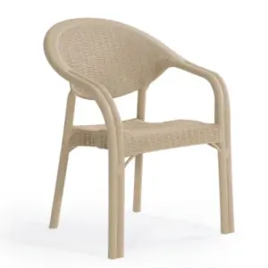 Henıver Bambu Sandalye Beyaz Cappuccino