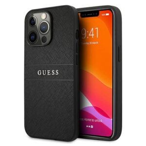 iPhone 13 için GUESS Saffiano Arka Kılıf GUHCP13MPSASBBK Siyah