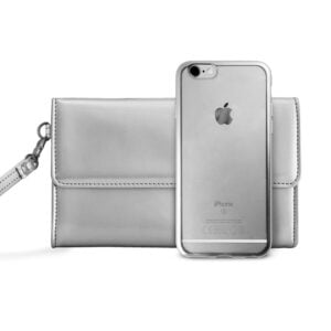 iPhone 6/6S Kılıf PURO Satin Çerçeve+Pochette IPC647METALDUOSIL Gümüş