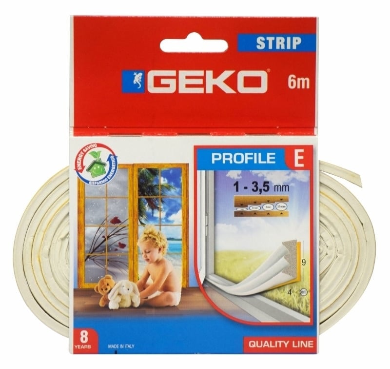 Geko Şerit Beyaz Profil 'E' 6M
