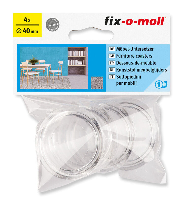 Fix 4 Furniture Mobilya Kaydırıcıları Şeffaf 40Mm