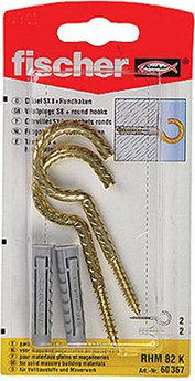 Fischer 6X30Mm +2 Yuvarlak Kanca Pirinç Kaplı