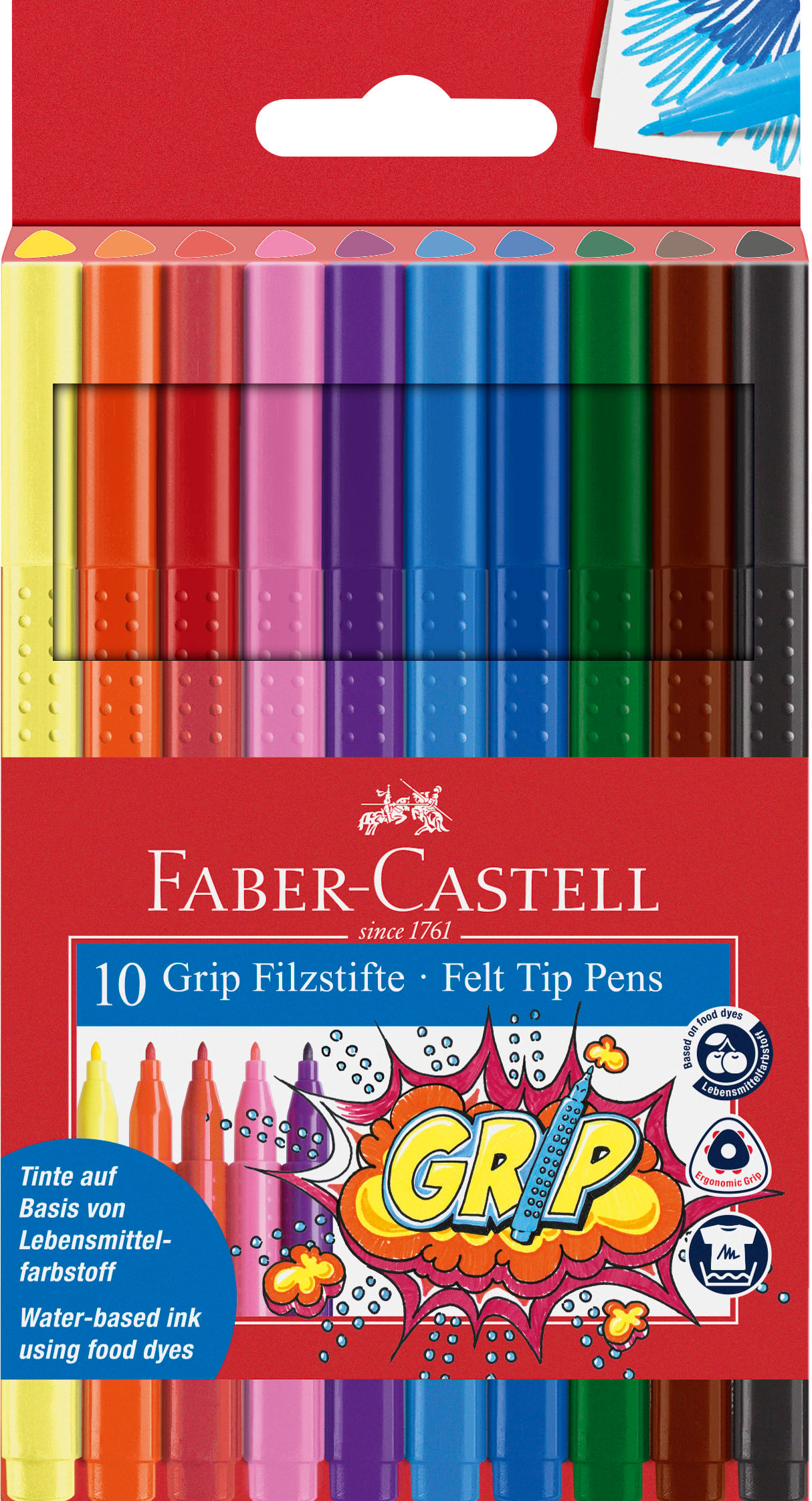 Faber Castell 155310 Grip Colour Marker 10'lu Set