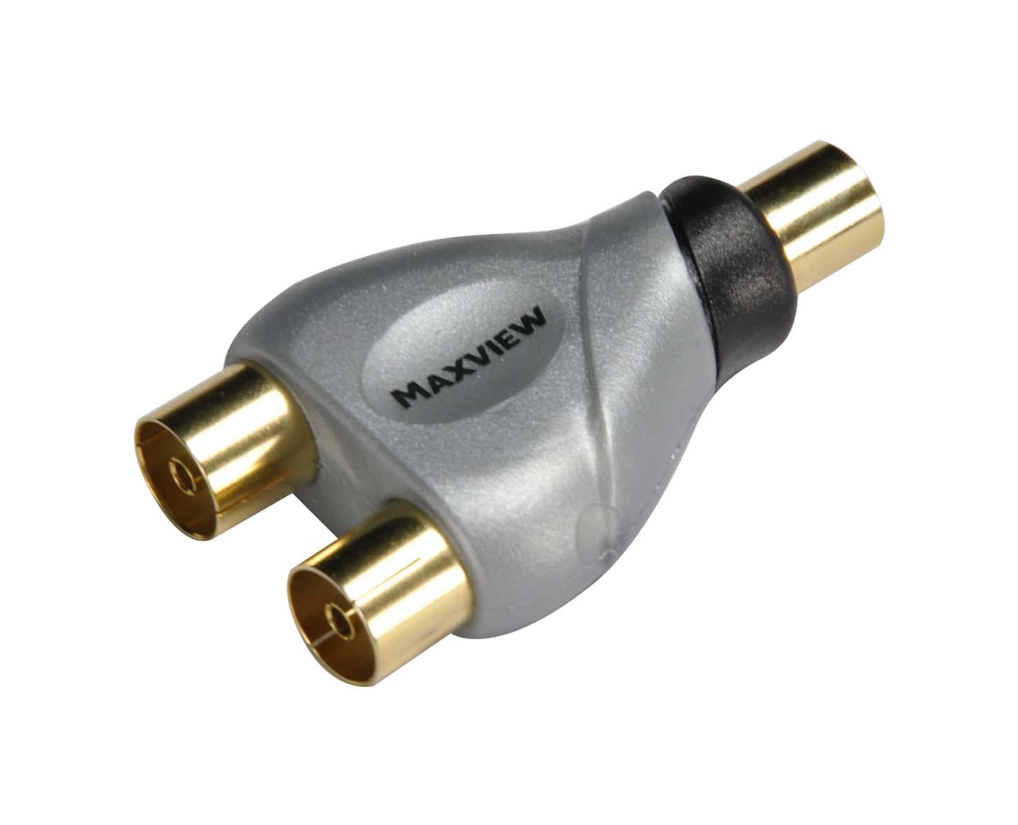 Maxview Mxr0042 TV 2 Yollu Koaksiyel Y Splitter Altın Kaplama
