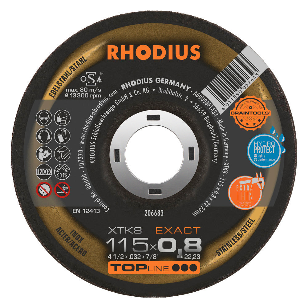 Rhodius Disc Xtk8 Exact 115X0,8Mm Kesme Diski .St/S