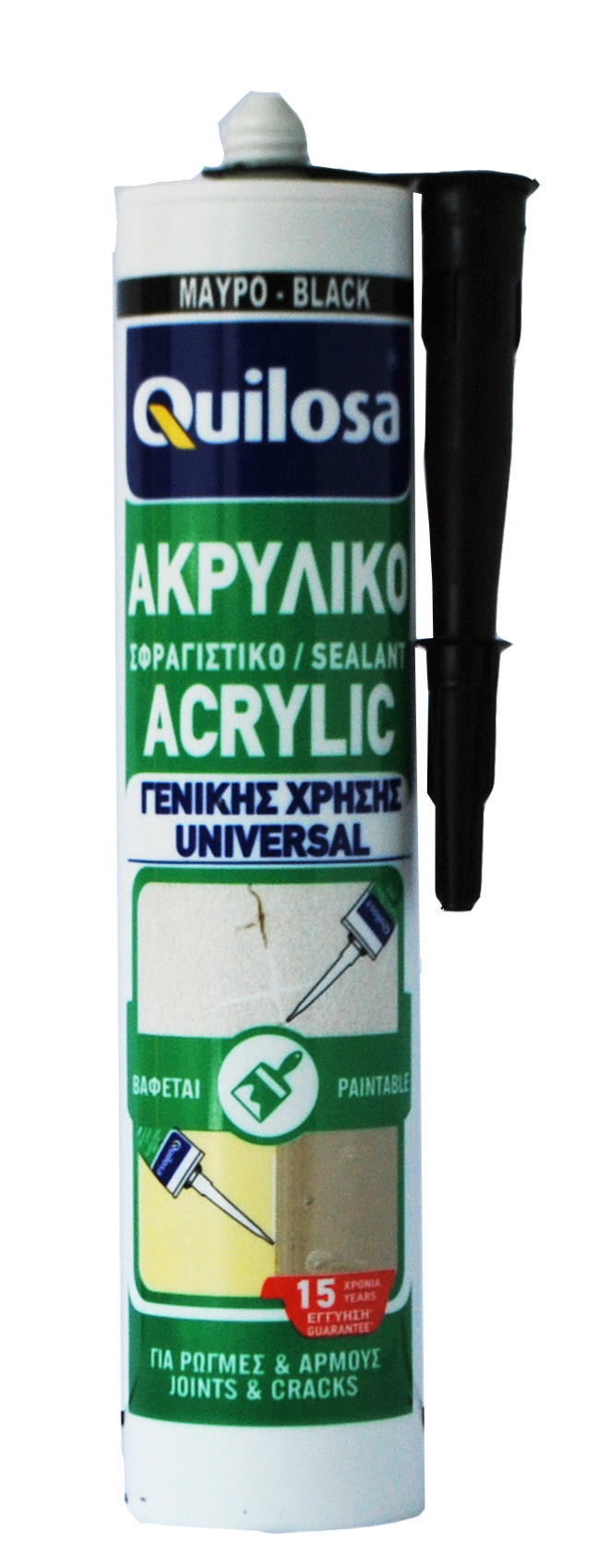 Quilosa Evrensel Akrilik Dekoratör Dolgu Macunu Siyah 300Ml