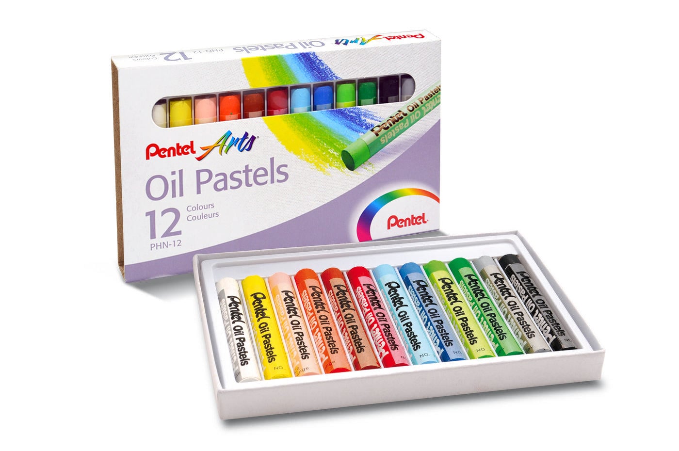 Pentel Phn-12 Yağlı Pastel Boya Normal Çubuk 12'li