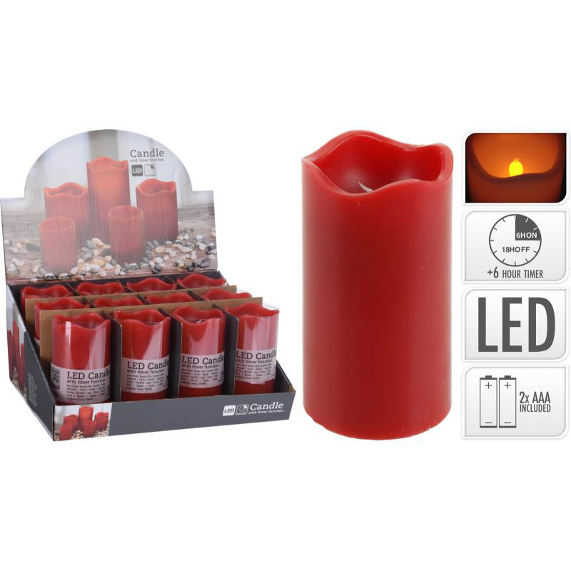 Mum LED Zamanlayıcılı Kırmızı 7X13