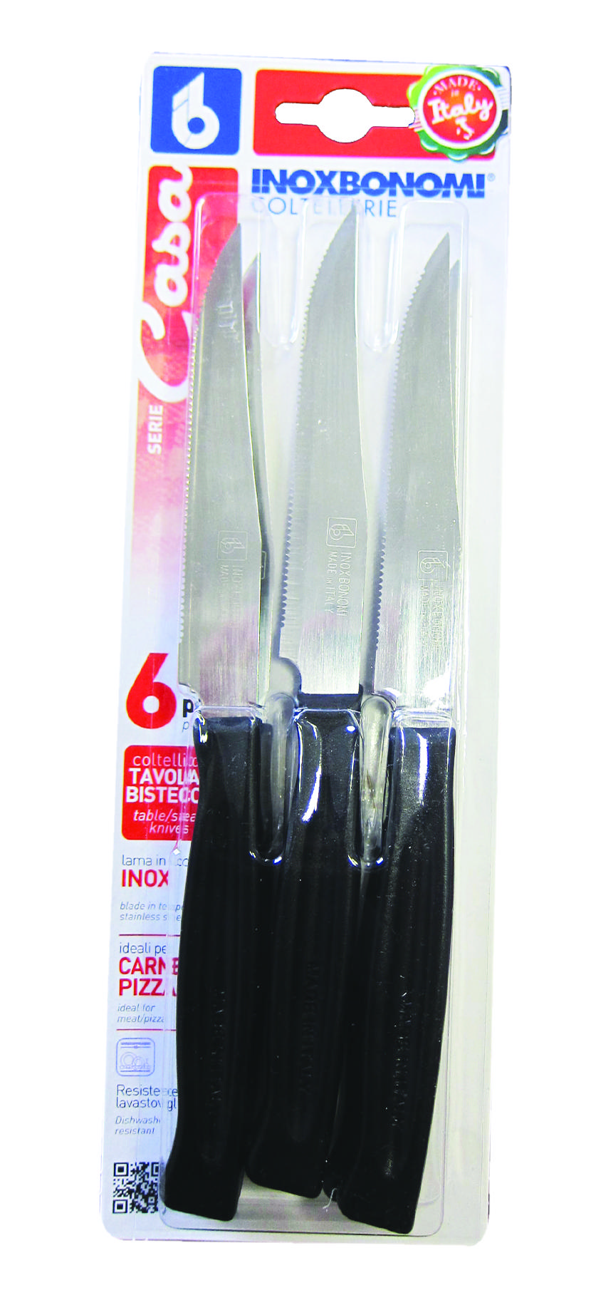 Inoxbonomi Biftek Bıçağı 6'lı Set-82006N Siyah