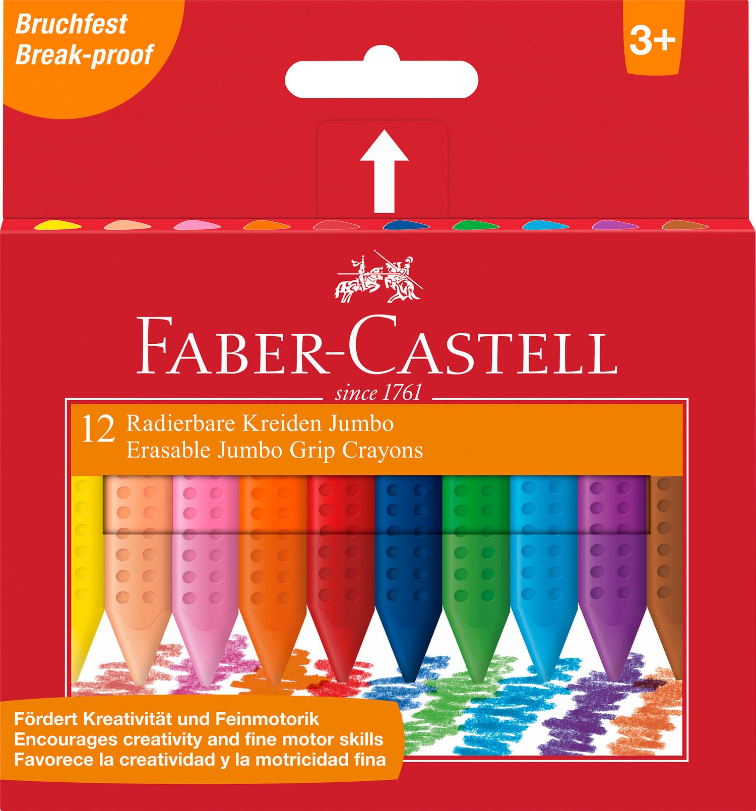 Faber Castell 122540 Plastik Jumbo Grip Pastel Boya 12'li
