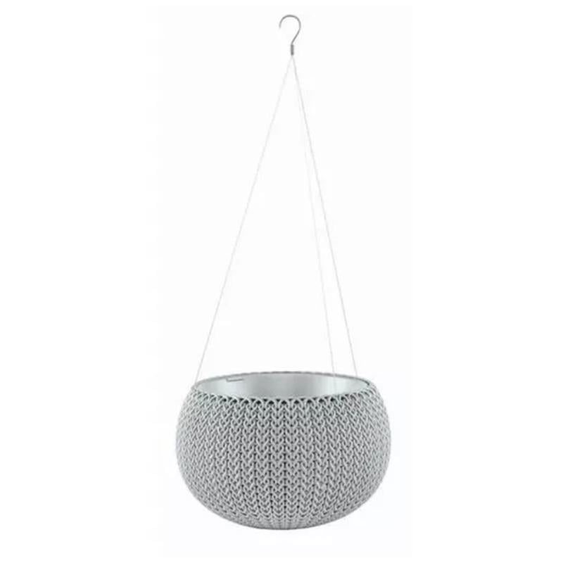 Keter Cozy Rattan Saksı Orta Boy Zincirli - Elegant Grey