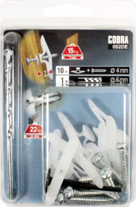 Cobra 052De Kısa Naylon Toggle Hafif İşlev 6Mm (+ Vida + Matkap Ucu) 10Adet