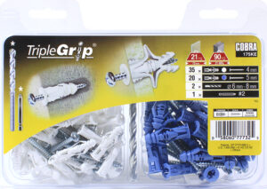 Cobra 175Ke Triple-Grip 4Mm Beyaz - 5Mm Mavi (+ Vidalar + 2X Matkap Ucu) (35Adet + 20Adet)
