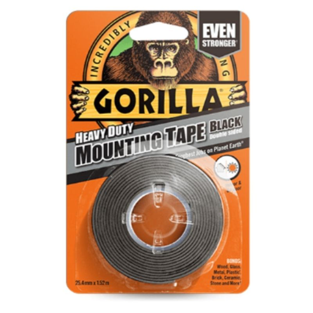 Gorilla Mounting Tape Ağır Hizmet Tipi Çift Taraflı 1.5M - Siyah