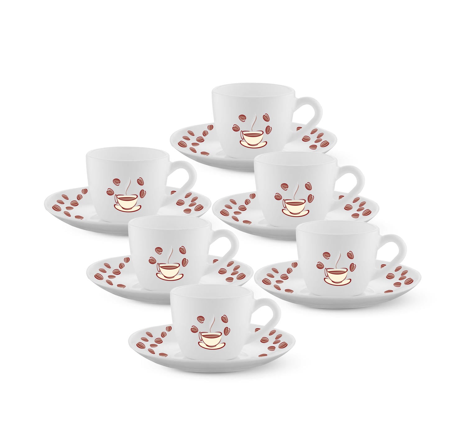 Larah Set 6 Parça 9Cl Fincan ve Tabak Cappuccino