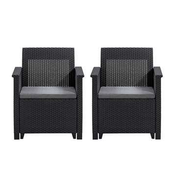 Keter Emma Plastik Sandalye 2'li 74X63X65Cm - Antrasit