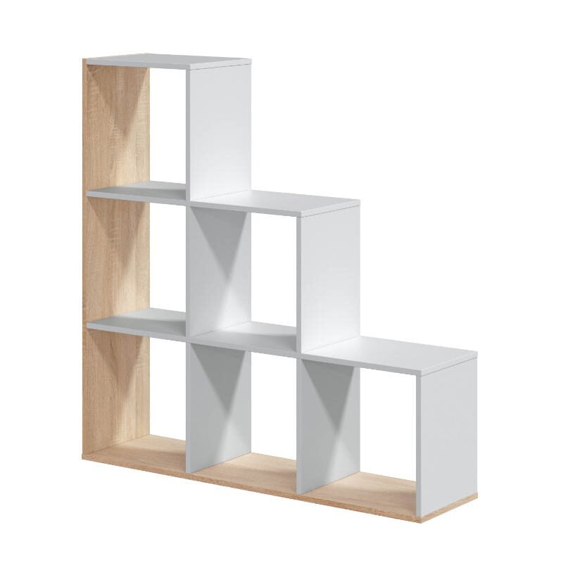 Fores Unit Kitaplık 6 Bölmeli - Meşe/Beyaz