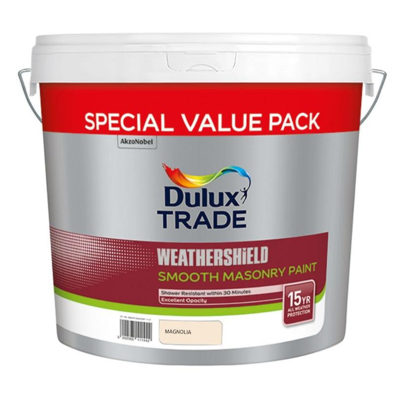 Dulux Trade Weathershield Smooth Masonry Paint Magnolia Avantajlı Paket 11L