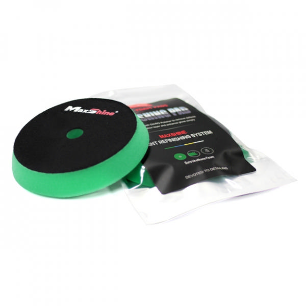 Maxshine Ağır Kesim Pedi Yeşil Köpük Siyah Cırt Bantlı 155-175Mm X 30Mm
