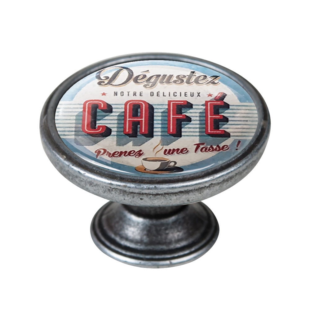 Düğme Kapı Kolu 37Mm Antik Gümüş Cafe