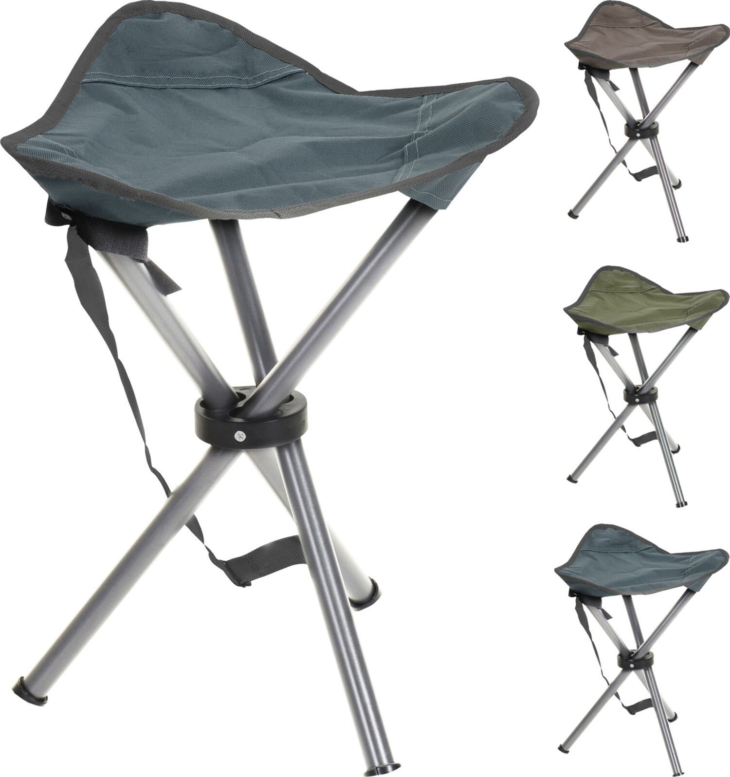 Katlanabilir Metal Kamp Taburesi 3 Ayak H51Cm 3 Renk