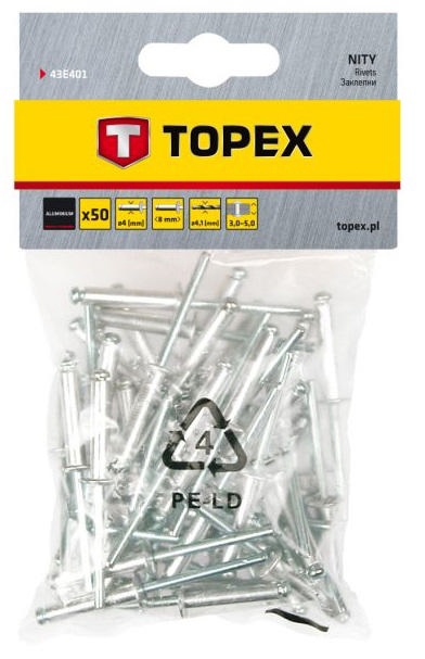 Topex 50 Adet Perçin 4.0 X 8Mm