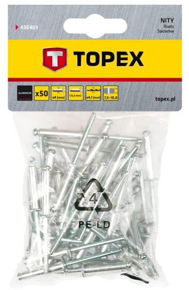 Topex 50 Adet Perçin 4.0 X 12.5Mm