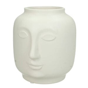 Kersten Vazo İnce Toprak Beyaz 14X13X15Cm