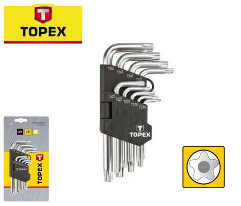 Topex 9'lu Yıldız Allen Anahtar Seti (T10.15.20.25.27.30.40.45.50)