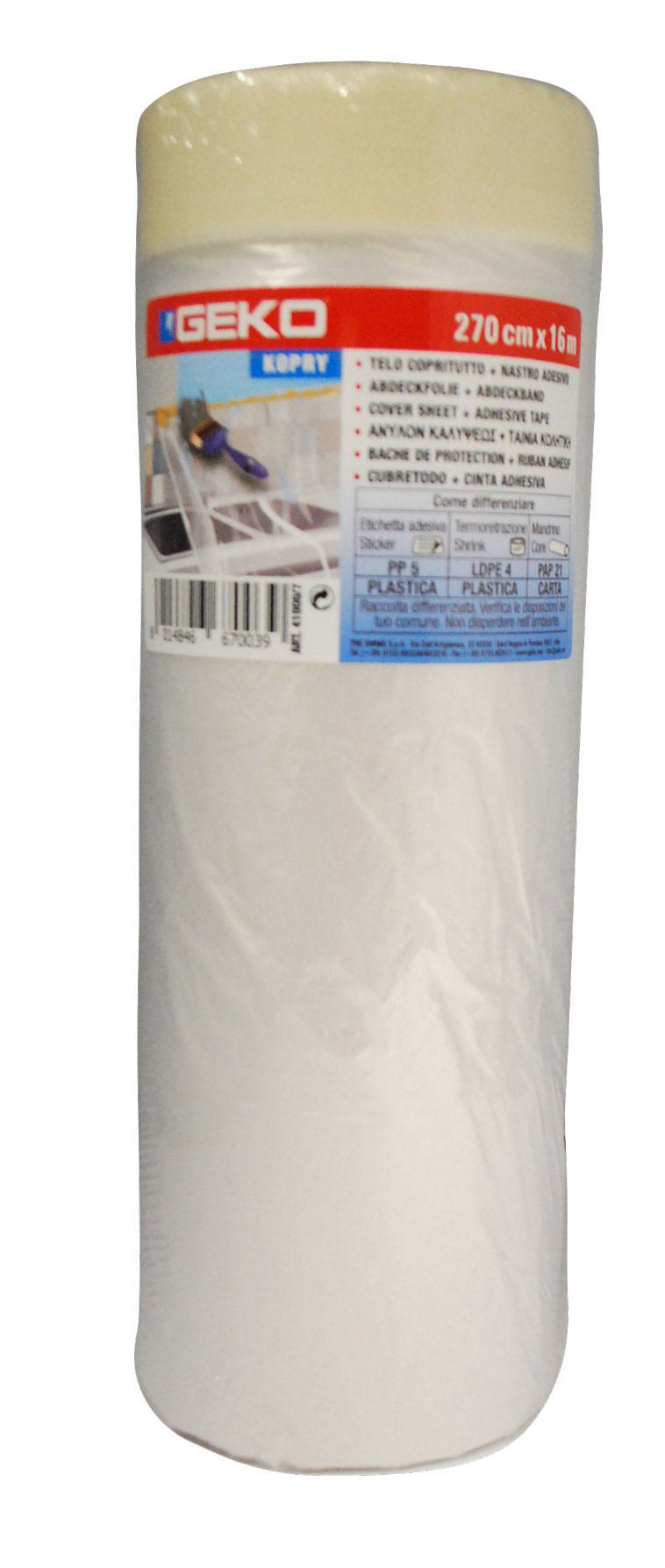 Geko Örtü Brandası+Yapışkanlı Bant 270Cmx16M