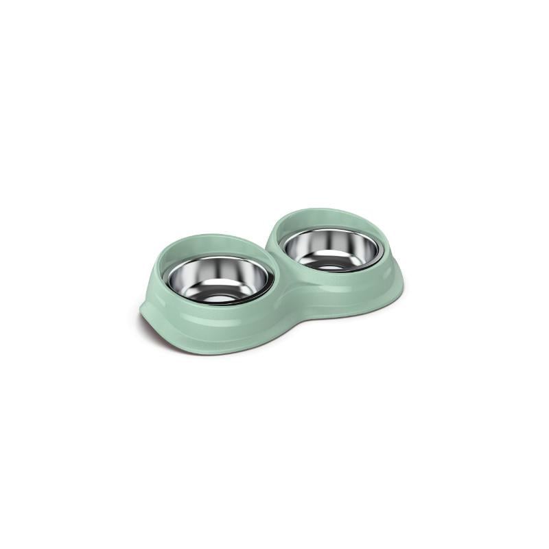 Georplast Wave Çift Inox Kase 0.34+0.34L Kaymaz Tabanlı - Karışık Renkler