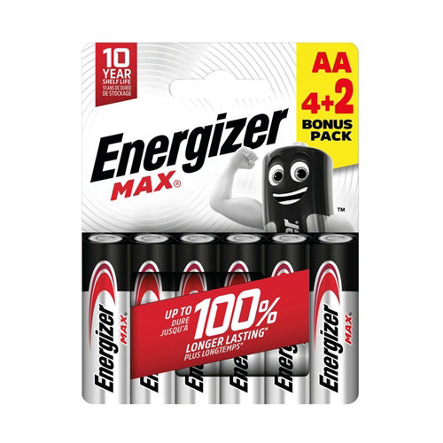 Energizer Max 6Aa 4+2Free(6Ps)
